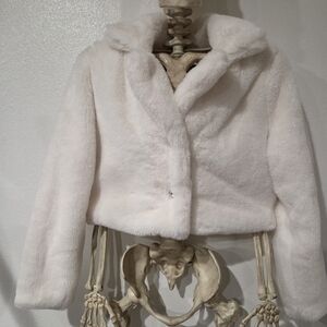 Knitworks White Faux Fur Jacket